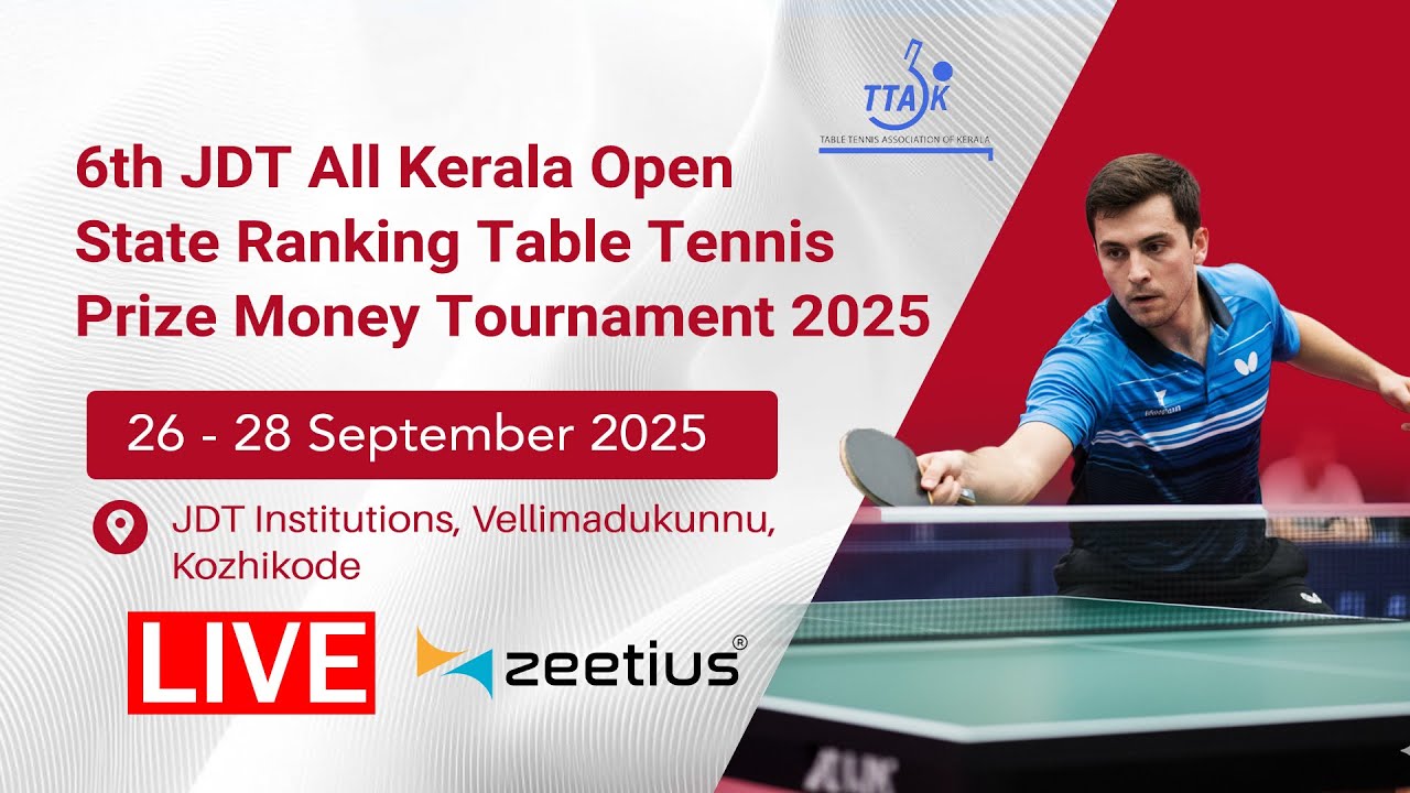 Day 3 - Table 1 - 6th JDT ALL KERALA OPEN STATE RANKING TABLE TENNIS PRIZE MONEY TOURNAMENT 2025