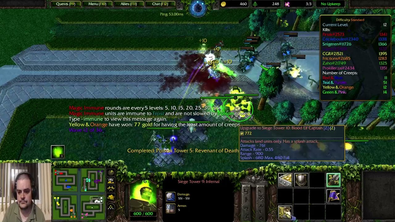 Warcraft 3 Green Circle Team TD #2 - Should of upped siege