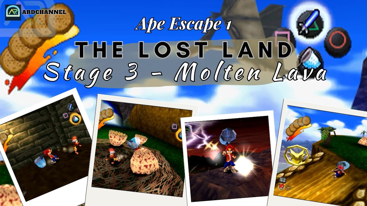 Ape Escape 1 [ The Lost Land ] Stage 3 - Molten Lava