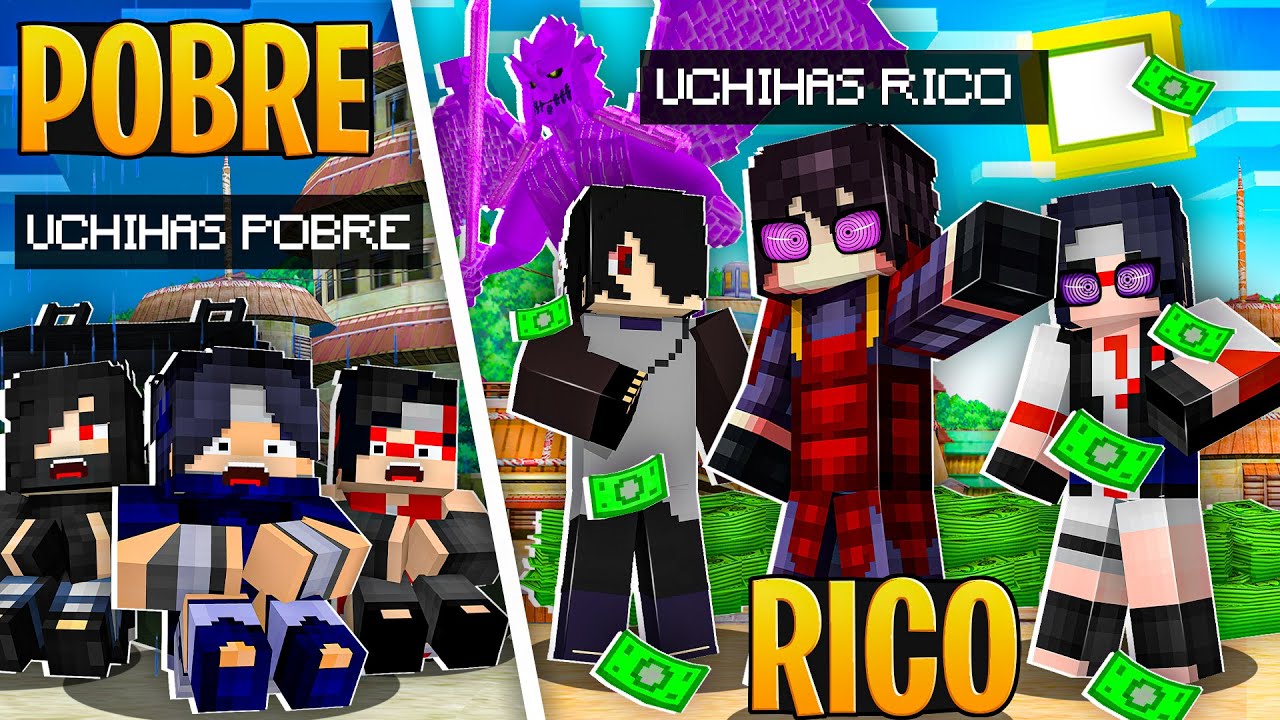 RICO VS POBRE DOS UCHIHA no MINECRAFT!