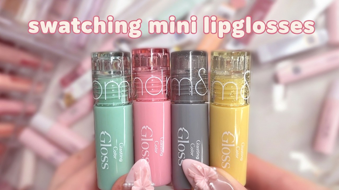 Trying ALL VIRAL Mini Korean lipglosses from romand 🎀 cutest mini makeup ever!