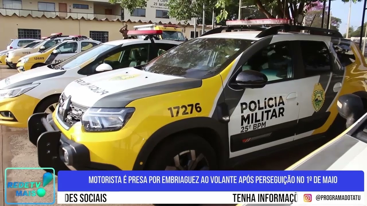 Motorista é presa por embriaguez ao volante após perseguição no 1º de Maio