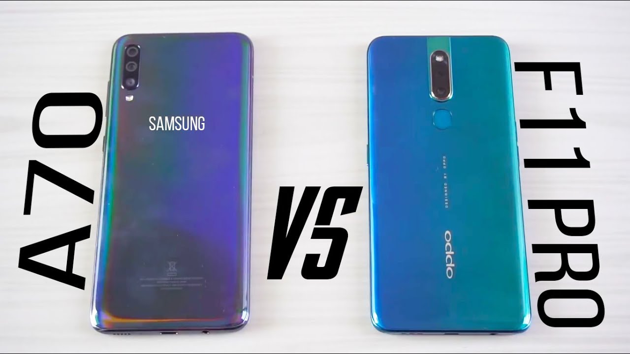 اقوى مقارنه بين OPPO F11 PRO و SAMSUNG A70 | الجميله والوحش !