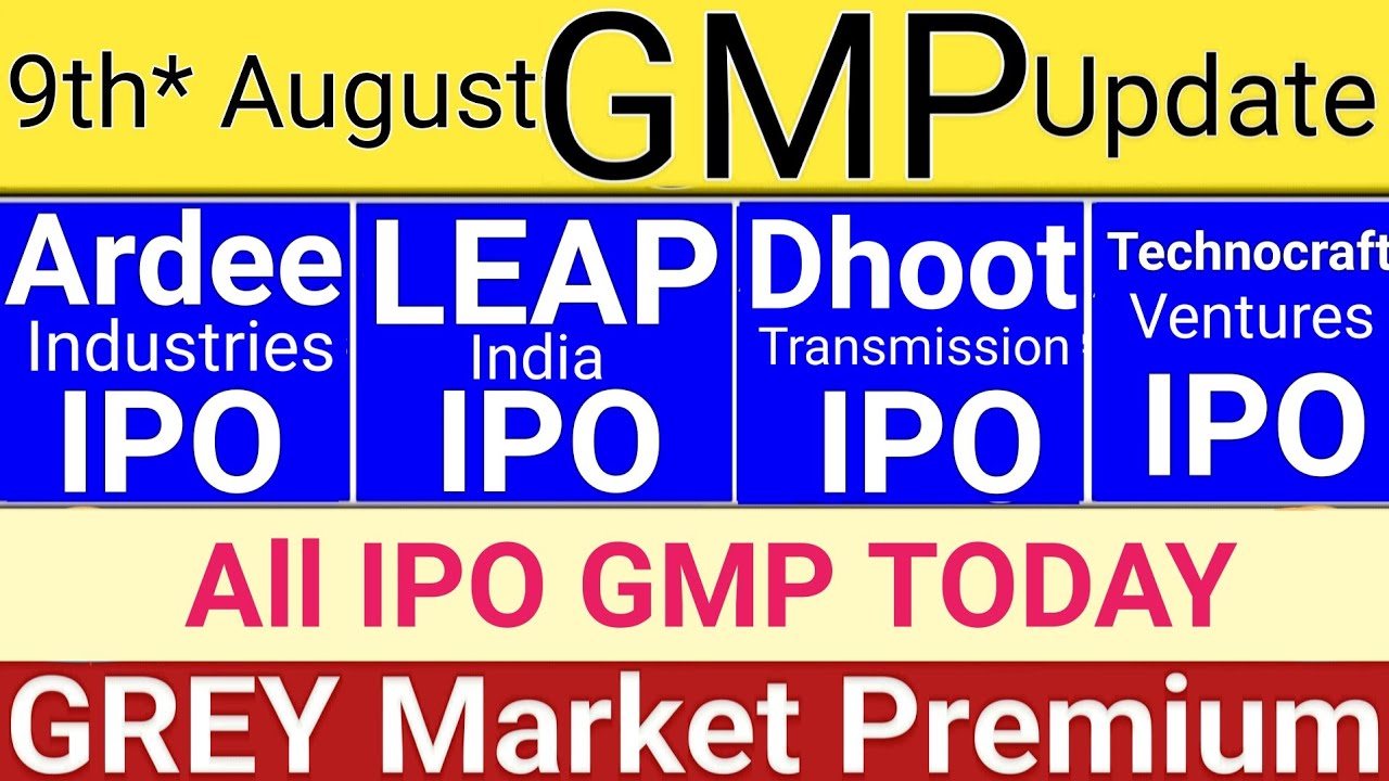 All IPO GMP | Dhoot Transmission IPO | LEAP India IPO | Molbio IPO Technocraft IPO Stock Market Tak