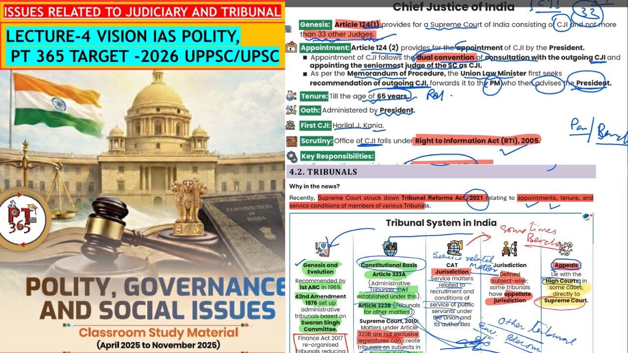 Vision IAS PT 365 Polity & Governance 2025 | Judiciary & Tribunals | UPSC/UPPSC Prelims 2026