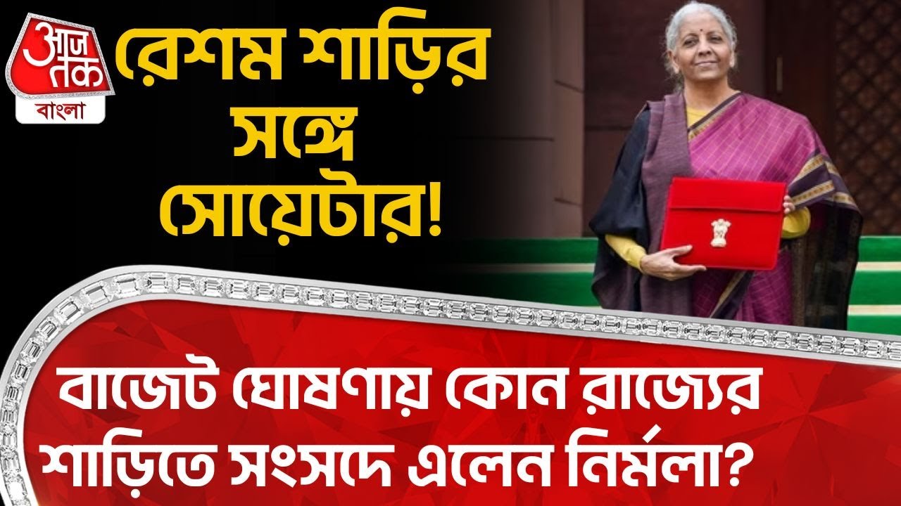 রেশম শাড়ির সঙ্গে সোয়েটার! বাজেট ঘোষণায় কোন রাজ্যের শাড়িতে সংসদে এলেন Nirmala Sitharaman? Budget