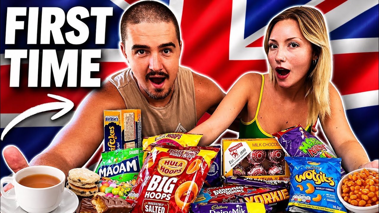 Trying BRITISH SNACKS For The First Time!