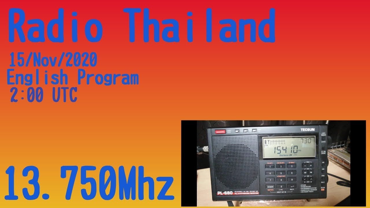 (BCL）Radio Thailand English Program 15/Nov/2020