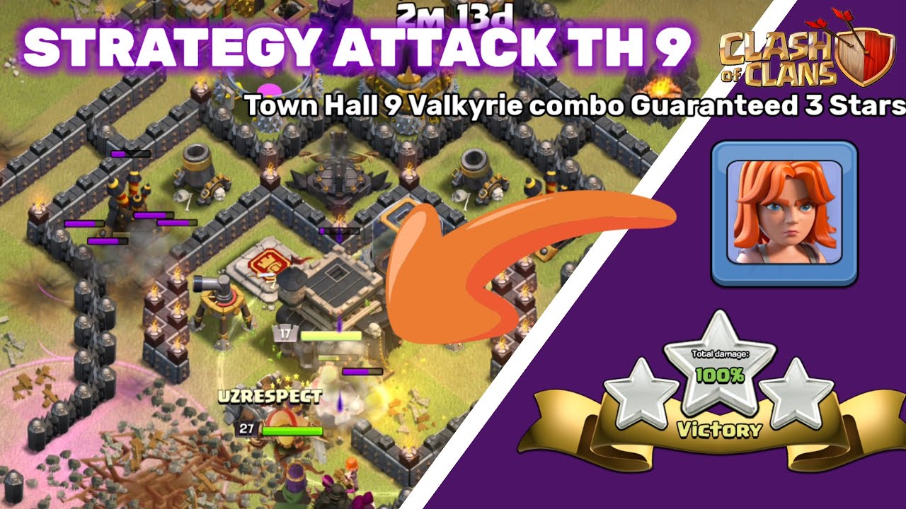 combo th9 Town Hall 9 Valkyrie | clash of clans 