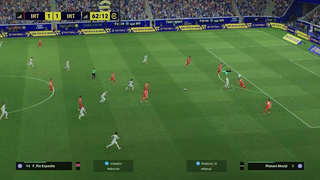 Inter Milan vs Inter Milan back and forth PES 26 online challenge