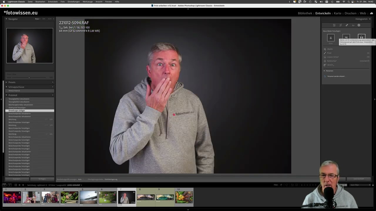 *fotowissen Test Adobe Lightroom Classic 12 Upgrade, Personen Maskierung, Hintergrund Maskierung