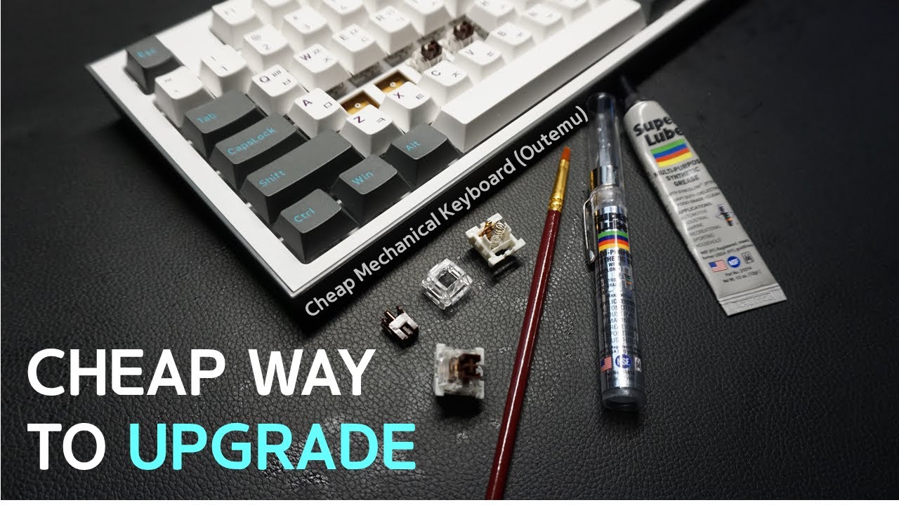 [한글,EN CC] Cheap Way To Upgrade Mechanical Keyboard, Outemu Brown, CK01 PBT, SuperLube Oil & Grease