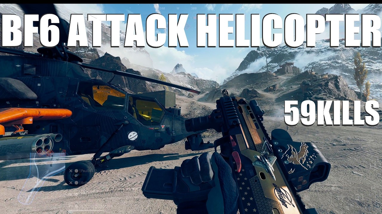 Attack Heli 59kill RAMPAGE Strafing Conquest Flags battlefield 6