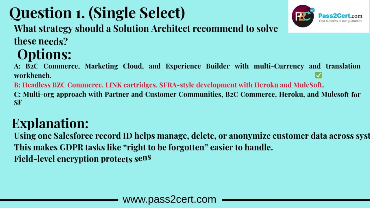 Salesforce Certified B2C Commerce Architect Exam Guide, Questions & Overview
