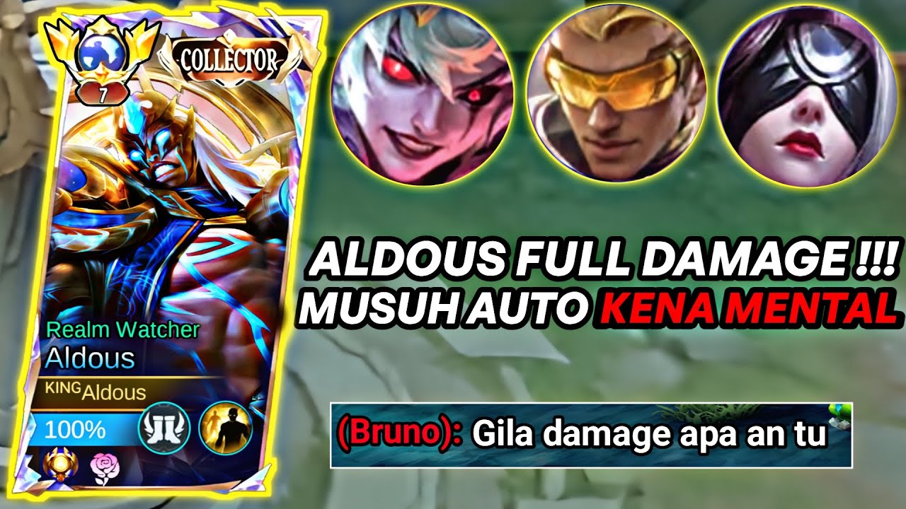 TERLALU OP ALDOUS FULL DAMAGE !! 10 MENIT 500 STAK +17 KILL -MLBB 