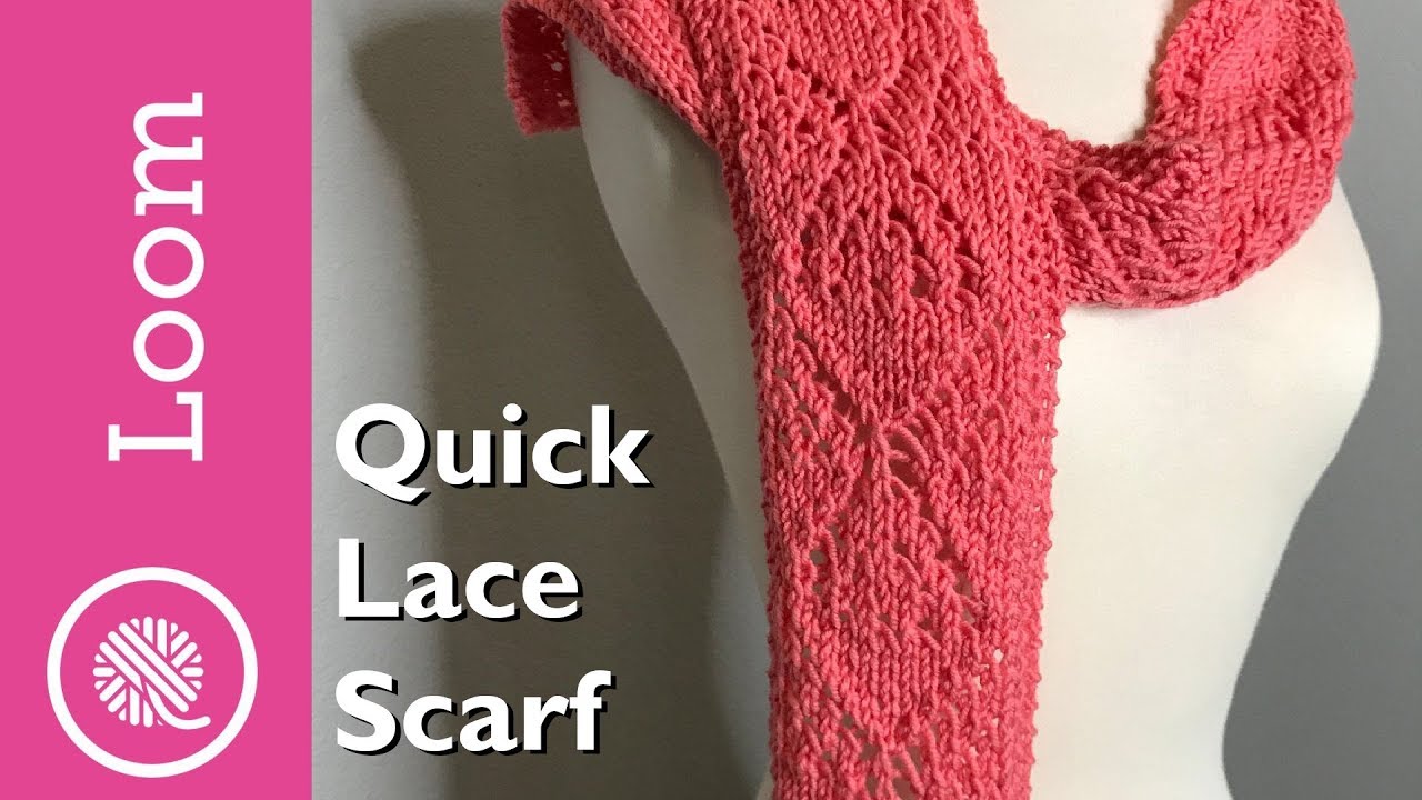 Loom Knit | Quick Lace Scarf (Lg Diamond Pattern)