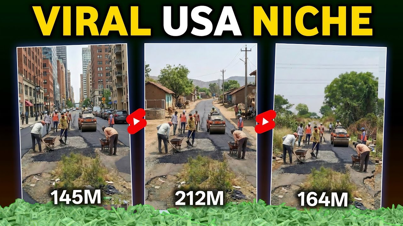How to Make Viral Road Restoration Videos Using ONLY AI | YouTube Automation Construction Niche