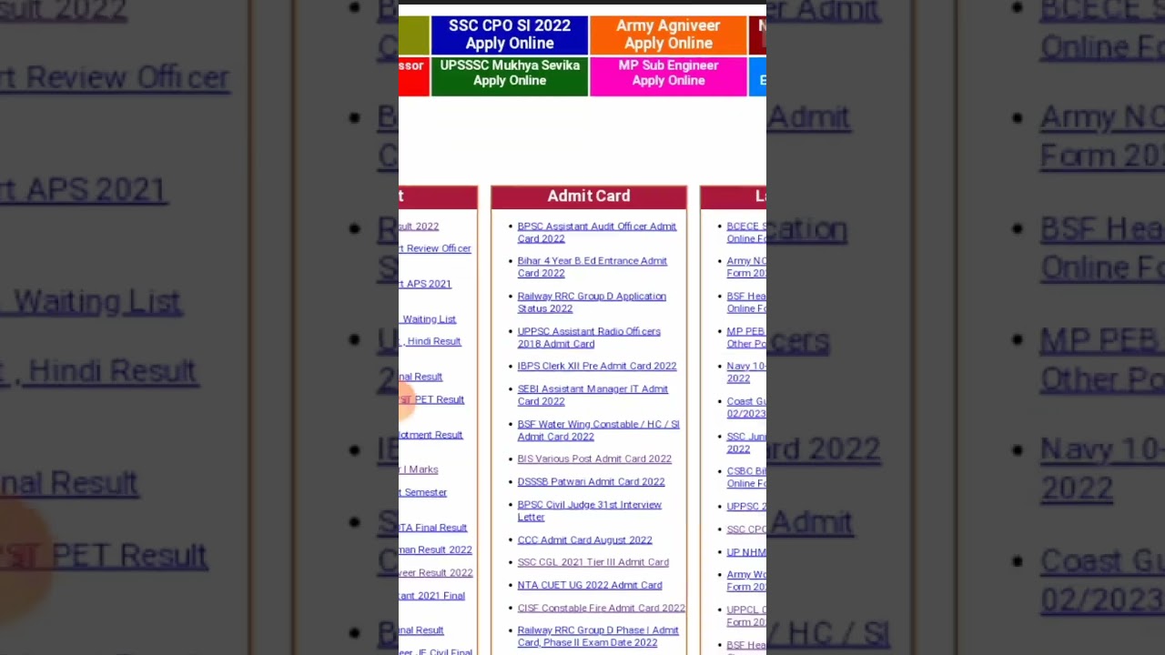 #sarkari result #viral#shorts#today#cisf# Admit card Subscribe now