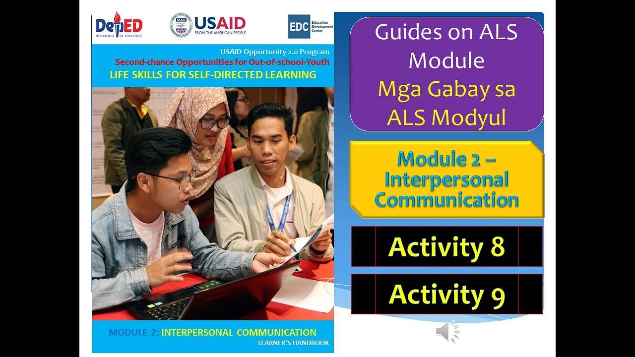 Video 121 - Guides on ALS MyDev Life Skills Module 2   Interpersonal Communication   Activity 8 & 9