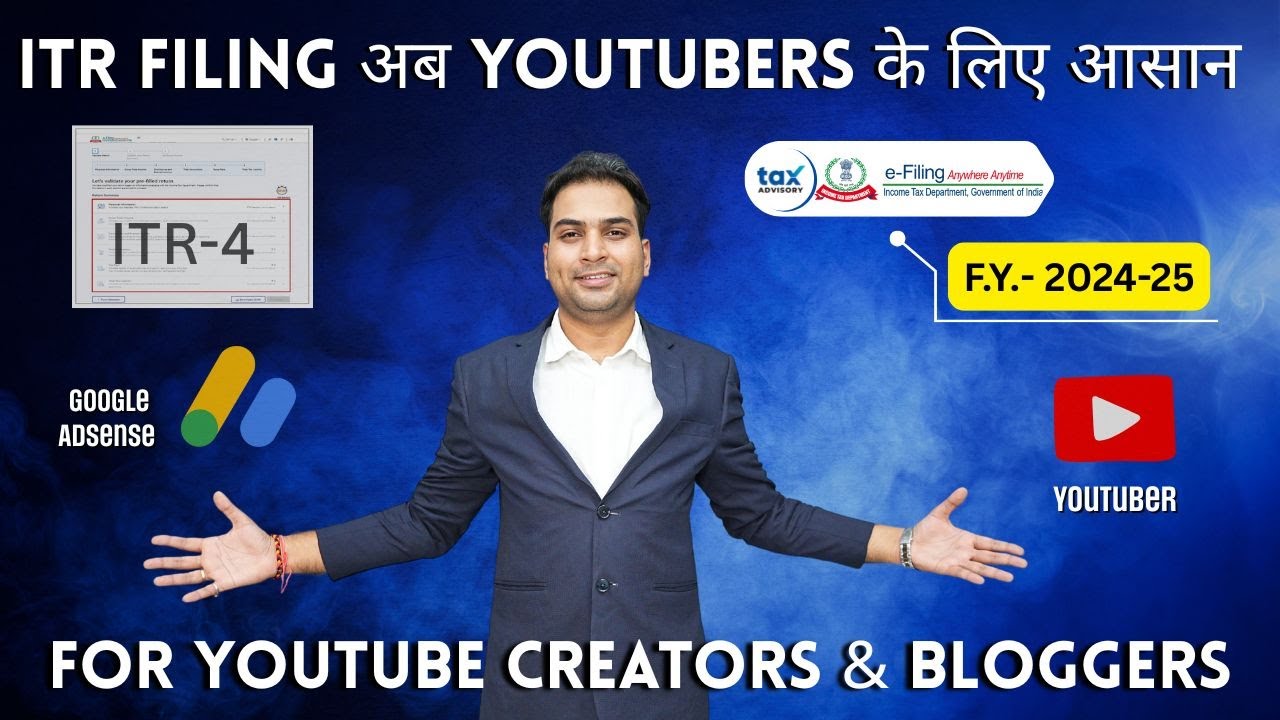 Live ITR Filling for Youtubers in India AY 2025-26 | Youtube Adsense Income Tax Return Filling 25-26