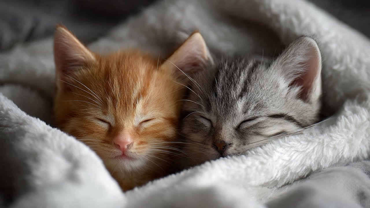 Cats Sleeping Peacefully with Gentle Piano