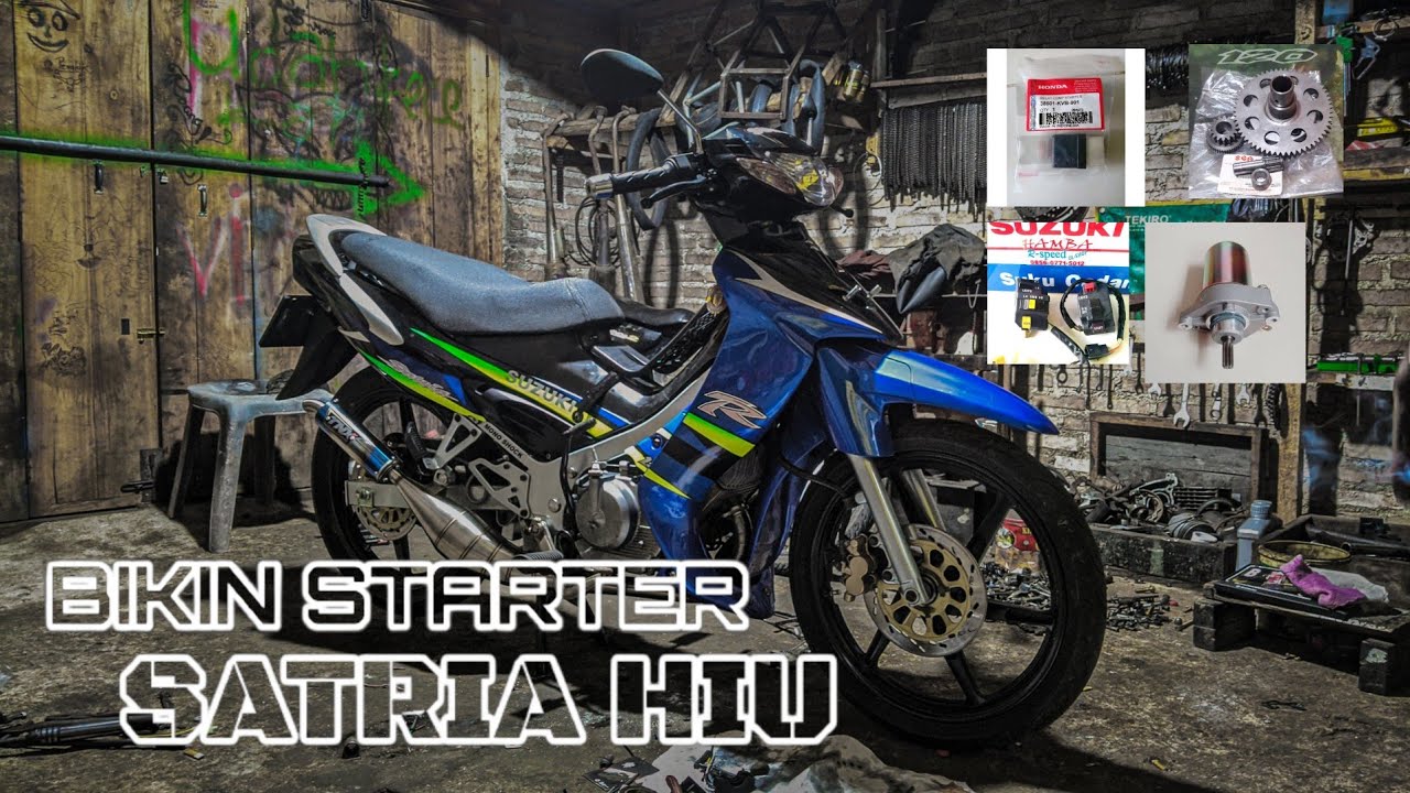 TUTORIAL PASANG  STARTER DI SATRIA HIU TANPA ALAT BUBUT #satriahiu