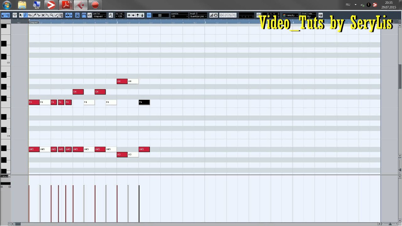 Cubase 5 Запись нот партитуры в MIDI
