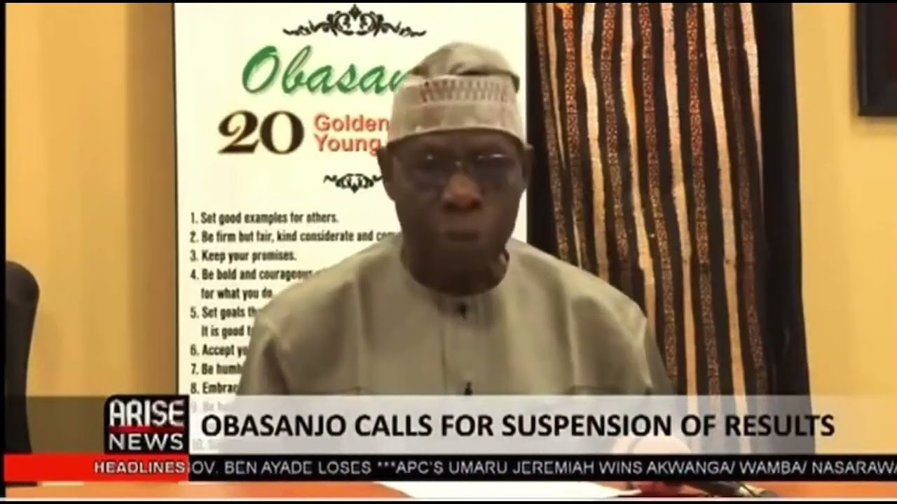 Obasanjo warns Inec to suspend election results... #endinecriging