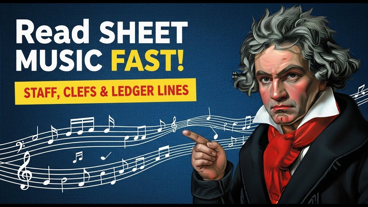 Read Sheet Music FAST! Musical Staff, Clefs & Ledger Lines Explained