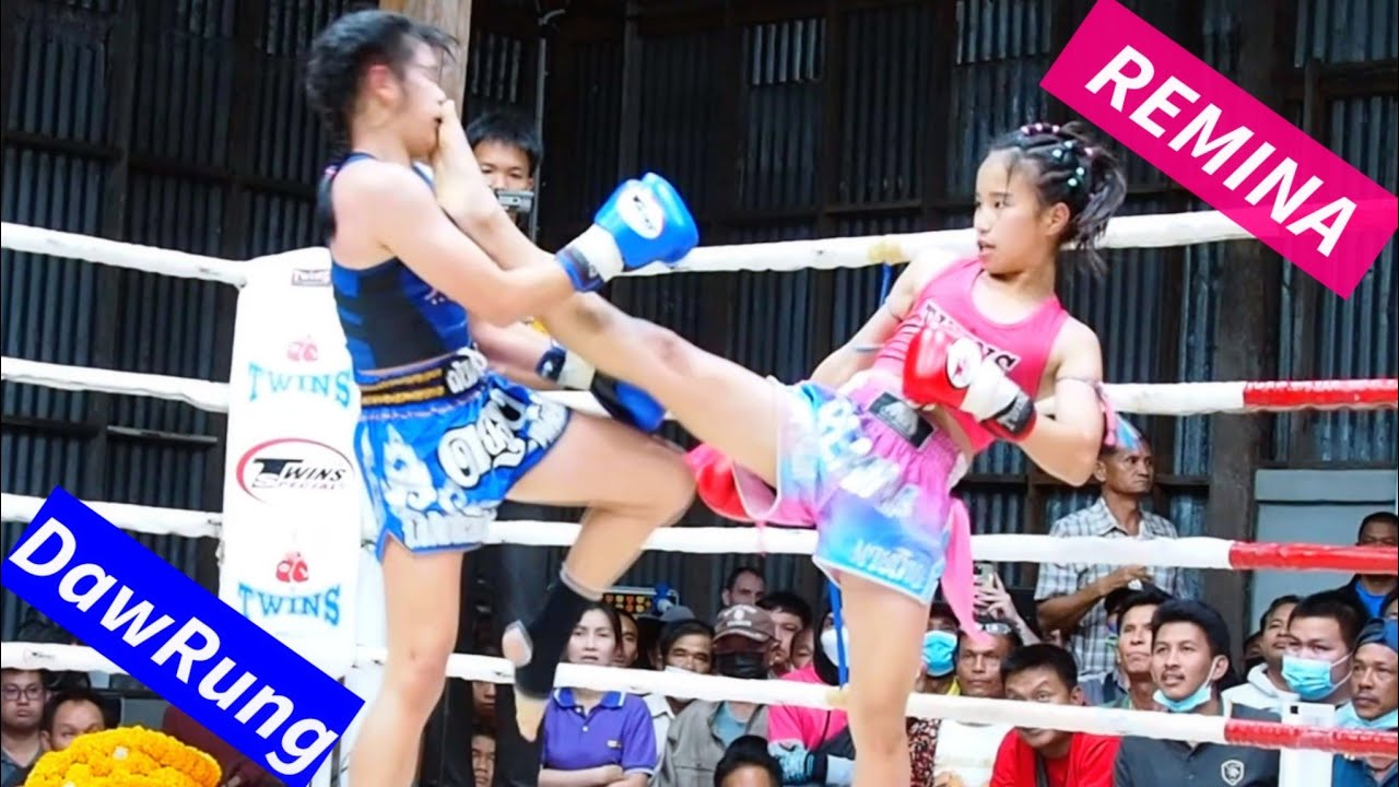 REMINAvsDawRung!เรมินะอัดดาวรุ่งเป็นไงมาดูกัน38.5kg!レミナ再戦！เรมินะVSดาวรุ่งムエタイGirls muaythai! Rematch