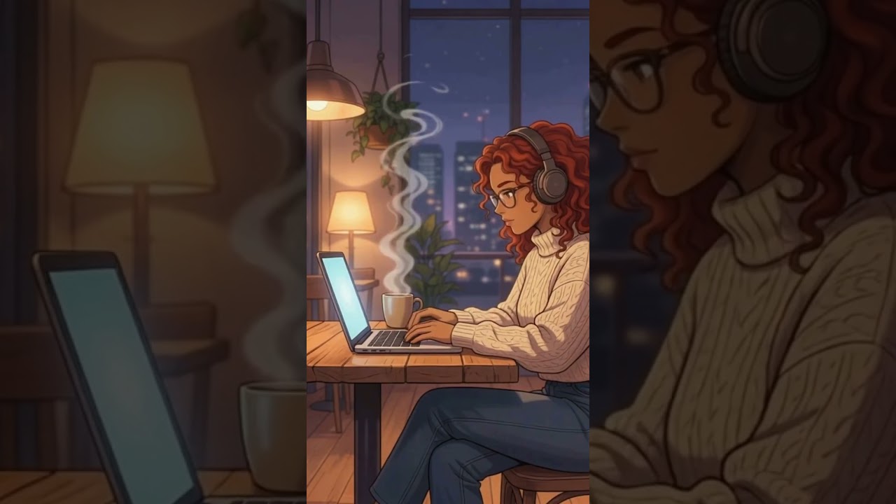 CafeGlow LoFi ☕💜 | Cozy Café Beats to Study, Relax & Focus (1 Hour mix) #lofibeats #chillbeats