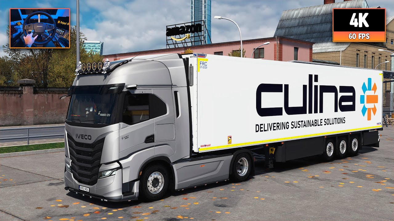 Iveco S-Way 580 | Cardiff - Lille | ETS2 1.56 4K + Wheel Cam