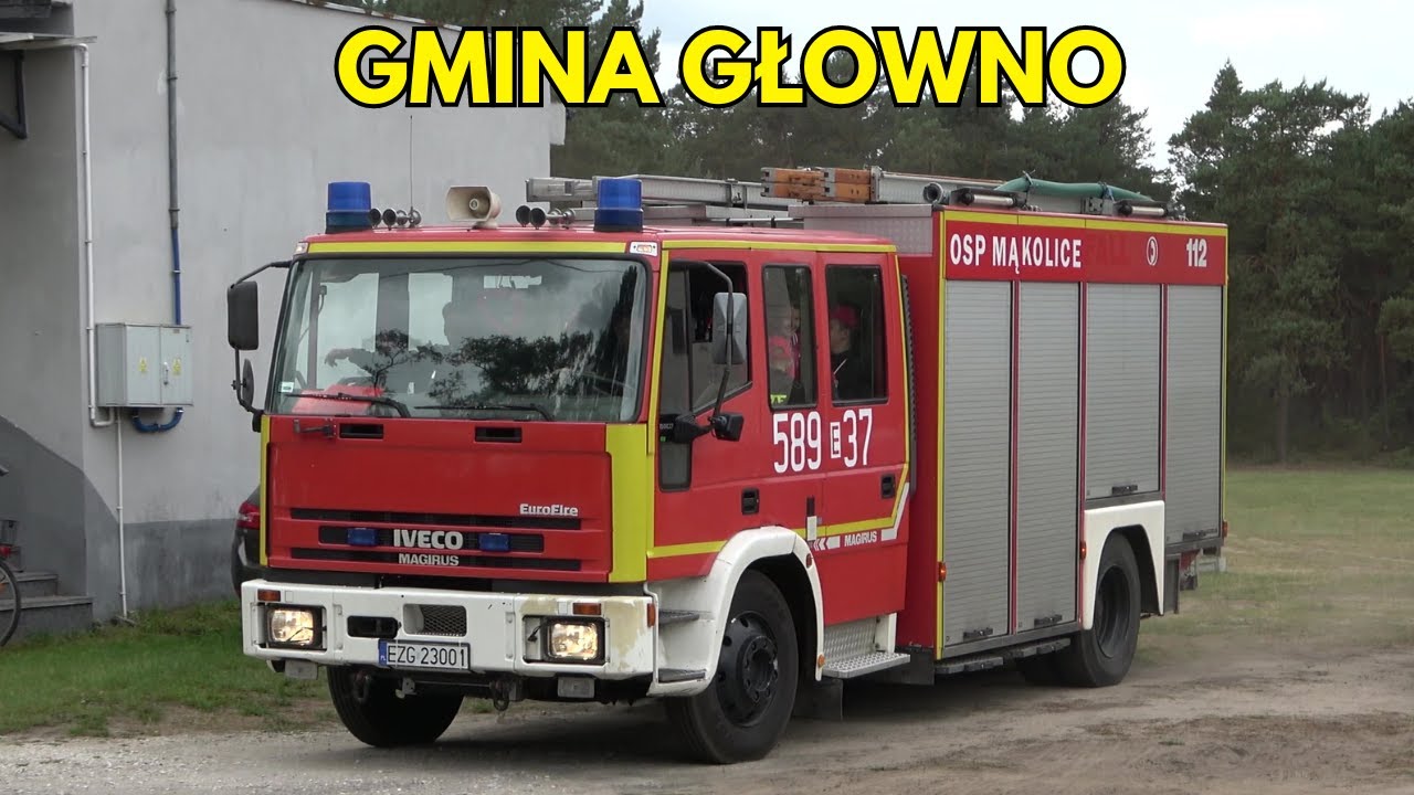 Alarmowo 5 wozów strażackich z jednostek OSP z gminy Głowno po zawodach strażackich