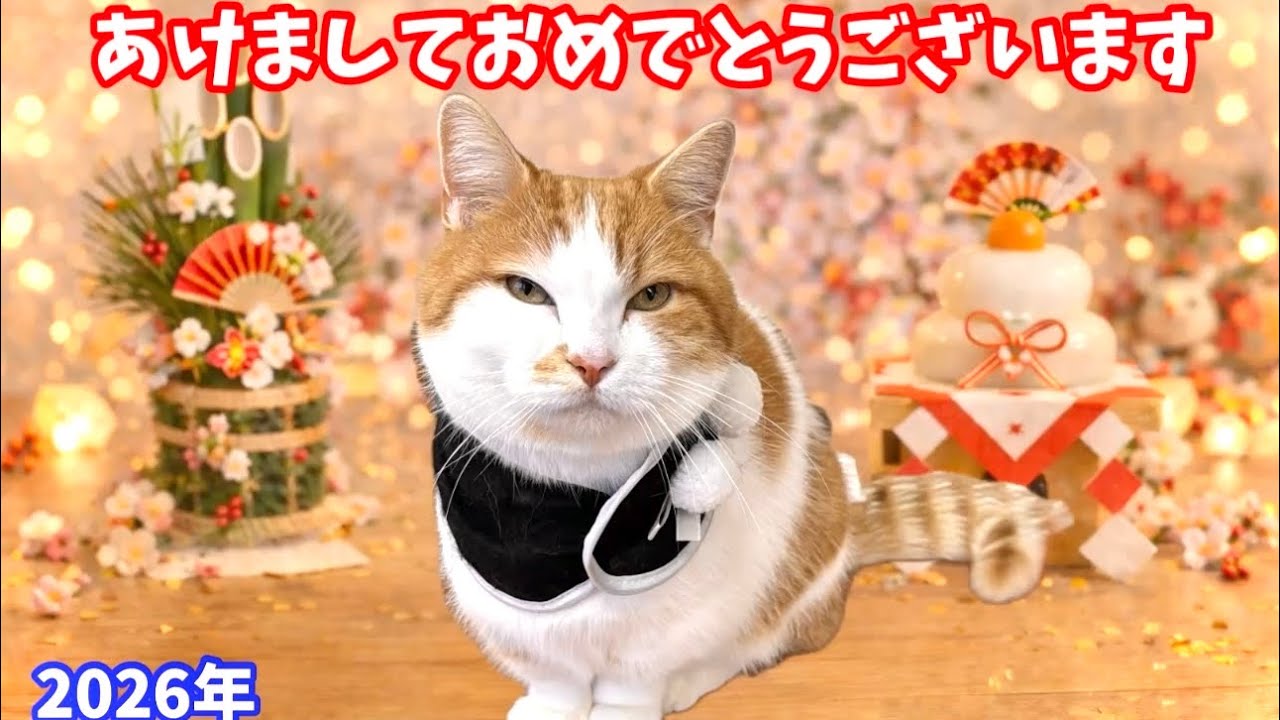 モフいねっこが新年のごあいさつ2026【短足マンチカン】