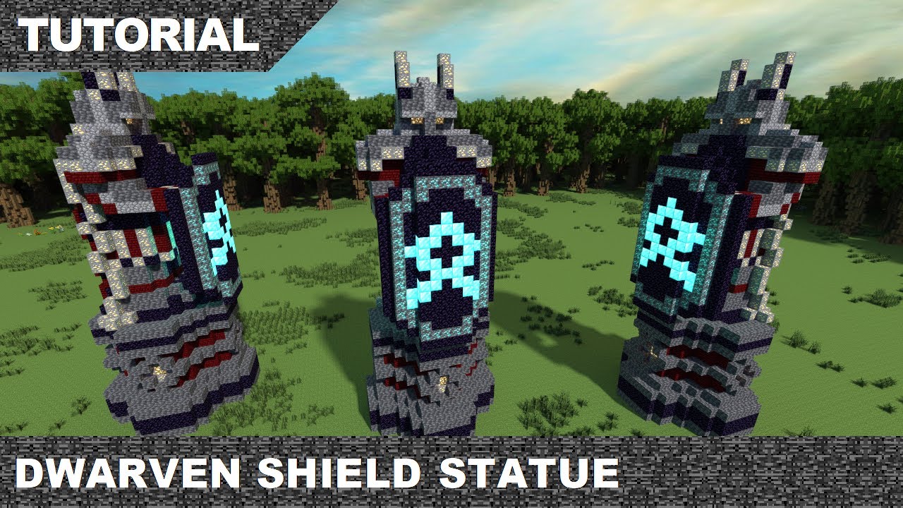 Minecraft Dwarven Shield Statue Tutorial & Download