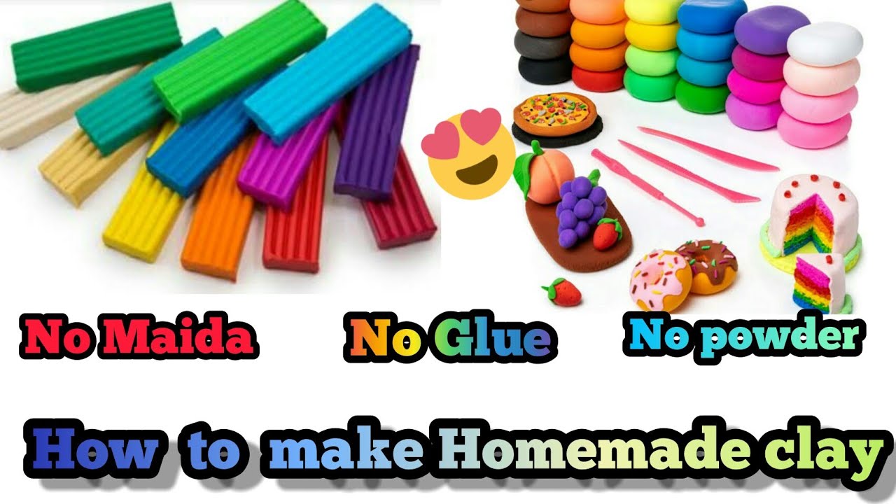 How to make clay | colour full Homemade clay | 