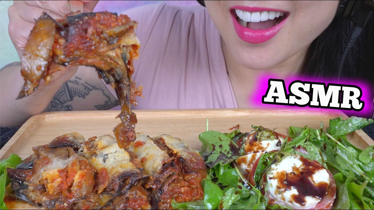 ASMR MEATLESS LASAGNA  (EATING SOUNDS) NO TALKING | SAS-ASMR