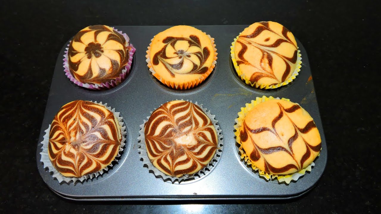Perfect vanilla cupcakes II How to make chocolate swirl cupcakes II marble cupcake recipe