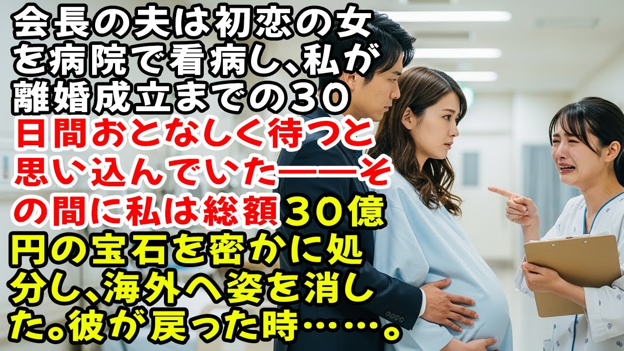 会長の夫は初恋の女を病院で看病し、私が離婚成立までの30日間おとなしく待つと思い込んでいた——その間に私は総額30億円の宝石を密かに処分し、海外へ姿を消した。彼が戻った時……。