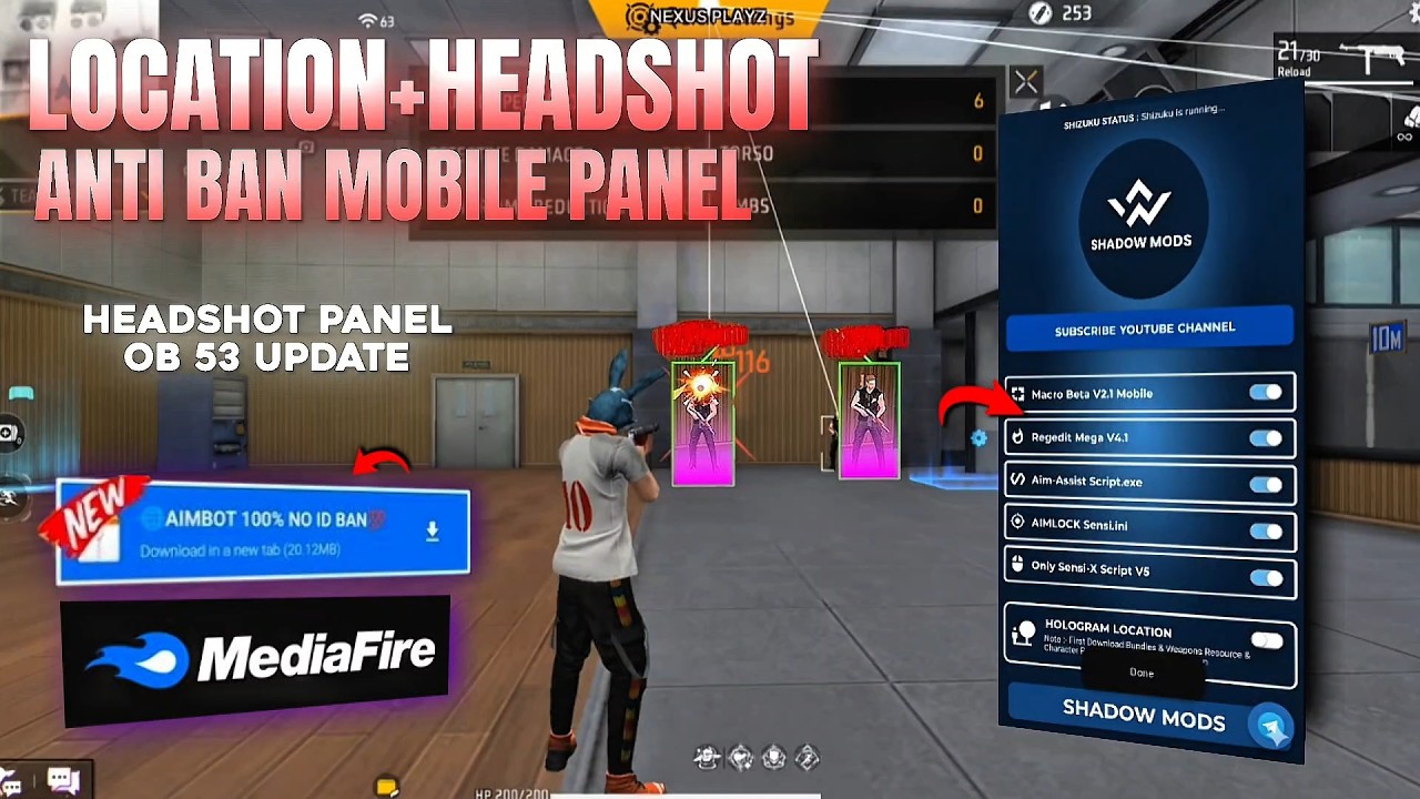 FREE FIRE MAX PANEL INJECTOR HACK ✅ OB53 UPDATE 🎯 RANK WORKING AUTO HEADSHOT PANEL INJECTOR SAFE