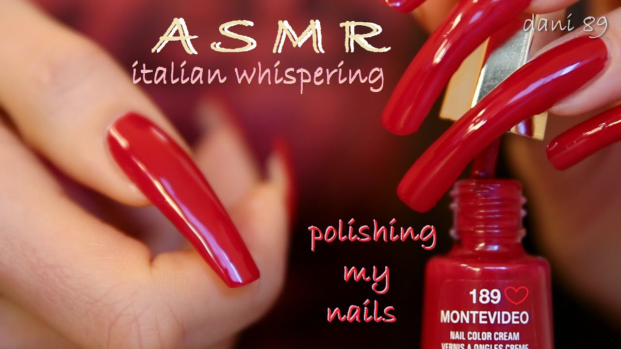 🎤 ASMR: Soft Italian Whispering ❤️ Polishing my Natural Nails 💅