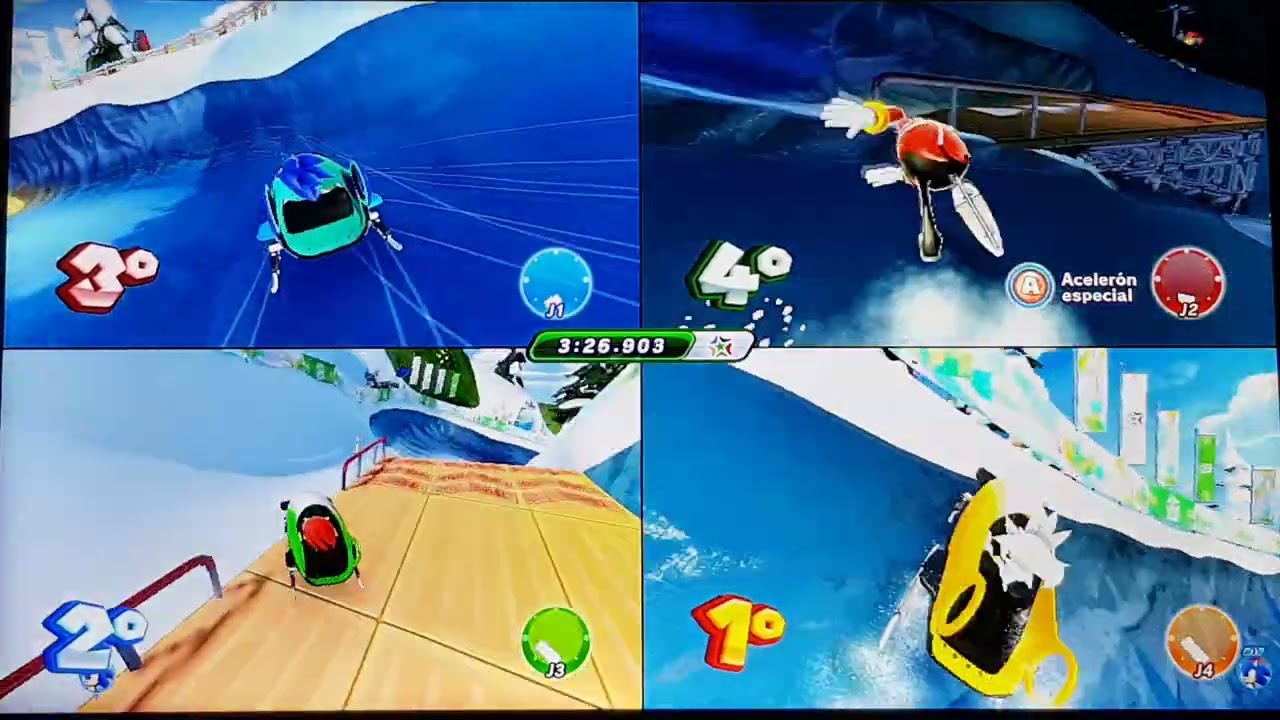 M&S Sochi 2014 Winter Sports Champion Race #28 (Sonic Vs Knuckles Vs Silver) + Dr. Eggman Loses