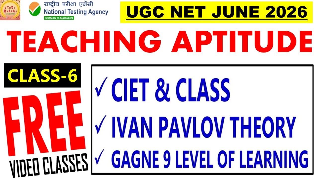 CIET & CLASS, IVAN PAVLOV THEORY, GAGNE 9 LEVEL OF LEARNING Class 6 Teaching aptitude paper 1 free