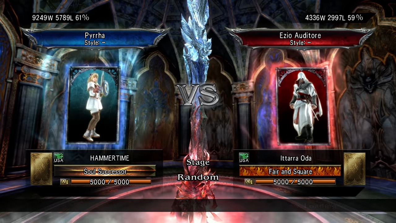Soulcalibur V: HAMMERTIME (Pyrrha) Vs  Ittarra Oda (Ezio)