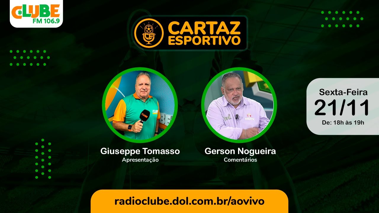 CARTAZ ESPORTIVO | R&Aacute;DIO CLUBE DO PAR&Aacute; | 21/11/2025
