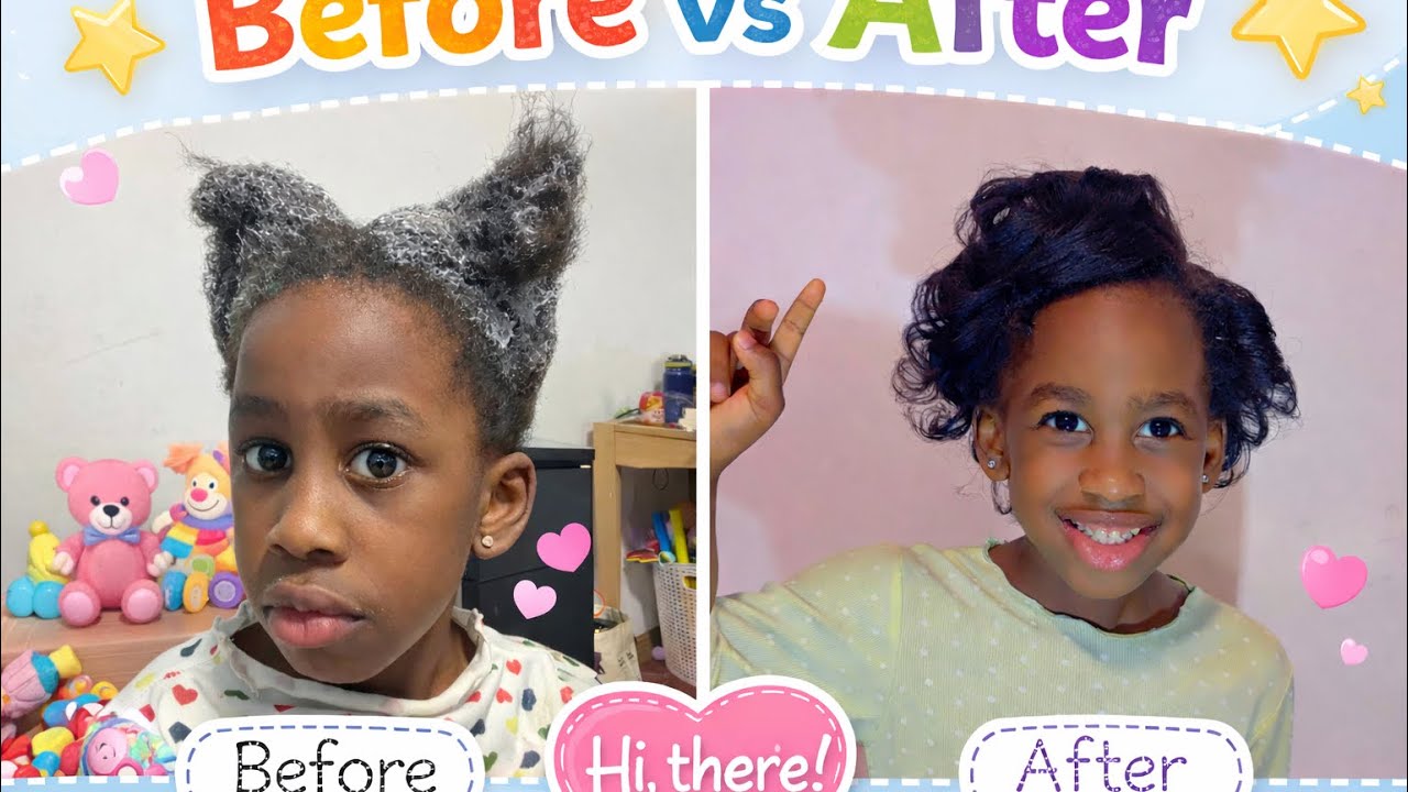 Relaxing Her Hair For The First Time!