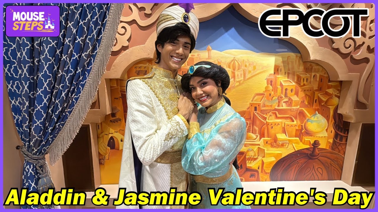 We Meet Aladdin and Jasmine at EPCOT for Valentine's Day 2025 (Prince Ali) - Walt Disney World