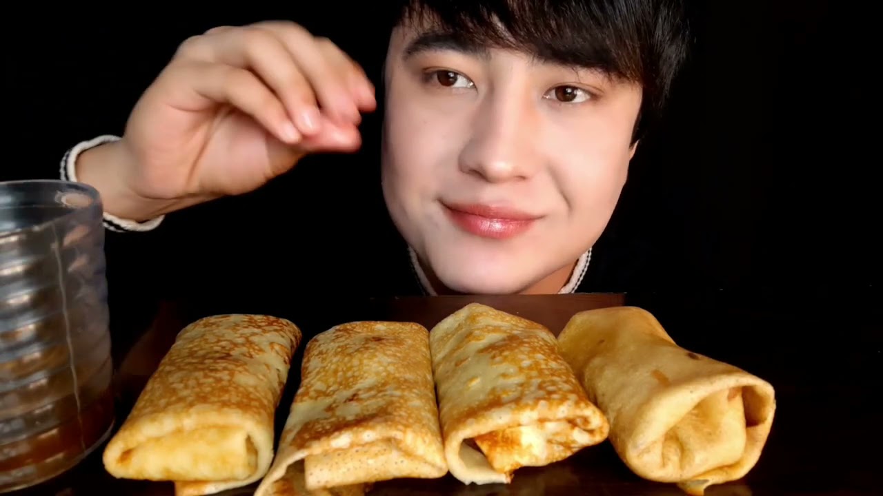 ASMR RUSSIAN БЛИНЫ  MEAT POTATOES GREENS MUKBANG No Talking Robert ASMR