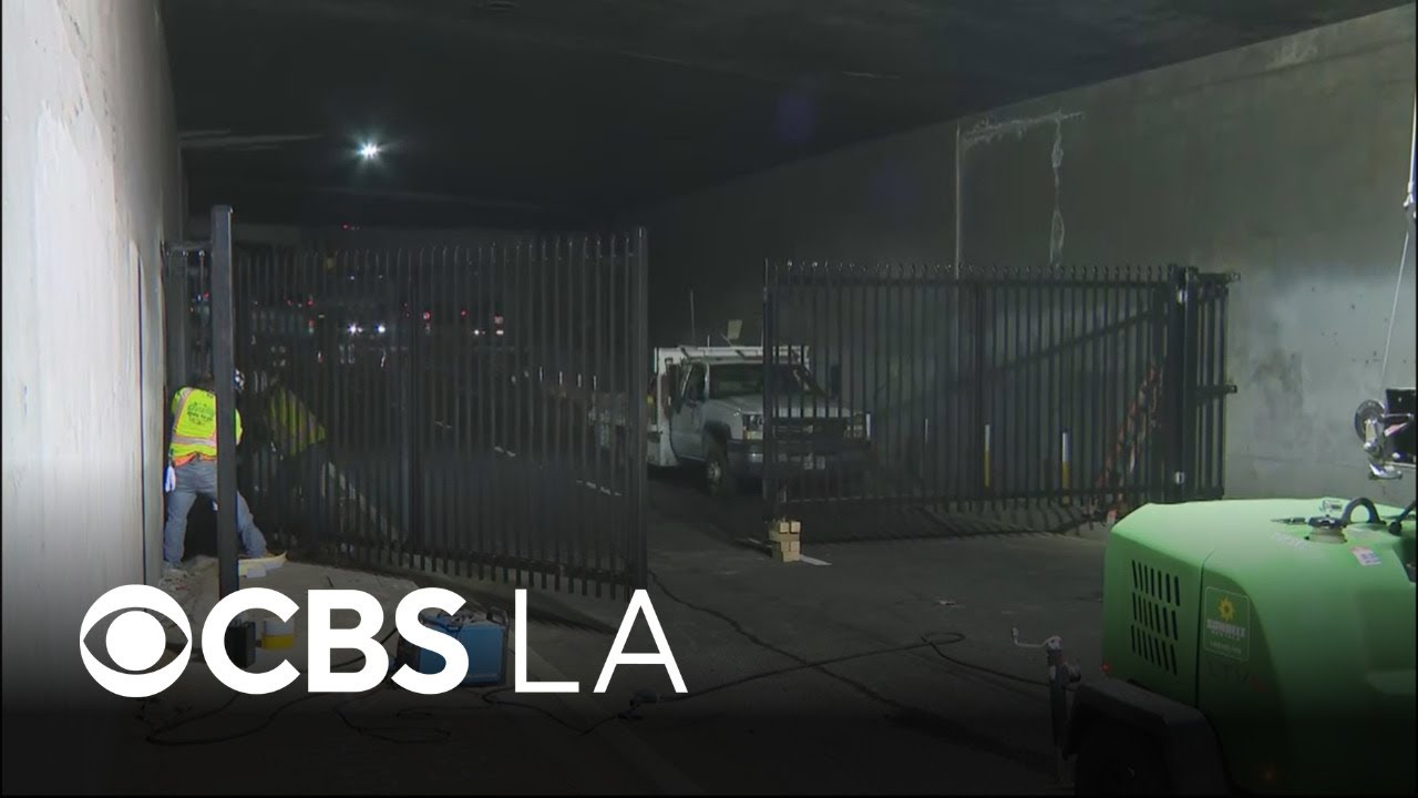 Caltrans installs gates on 101 Freeway ramps in downtown LA ahead of No Kings protests