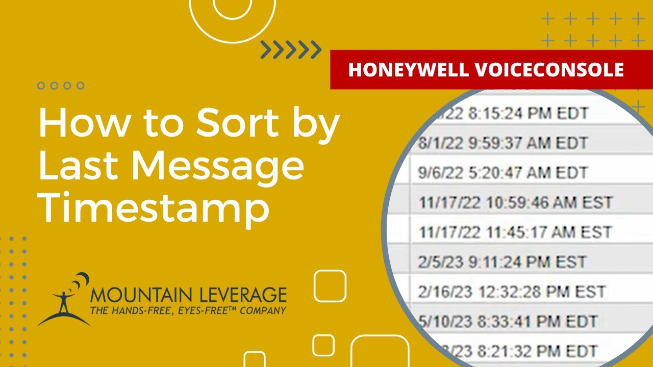 How to Sort by Last Message Timestamp in Honeywell VoiceConsole - Warehouse Voice Supervisor Tips